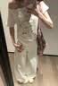 LDBE美式辣妹斜肩短袖女夏季2026新款韩系设计感显瘦露肩T恤百搭上衣 白色 M 实拍图