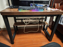 宏诚兴居洞洞板台式电脑桌家用书桌书架一体组合小户型学生学习桌子写字桌 【加厚5cm实木】黑架+深胡桃2层 100*60cm【洞洞板+桌下置物】 实拍图
