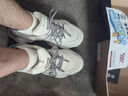 东方骆驼莆田男鞋2025新款秋季潮牌小众跑步运动休闲皮面透气厚底老爹潮鞋 米色【百搭款】 42 实拍图