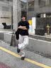Foss Phil褶皱伞兵工装裤男士春秋季防水冲锋直筒百搭弯刀裤K10183米灰XL 实拍图