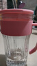 玻璃水杯女生耐高温茶水分离办公室泡茶杯子带把手便携大肚吸管杯 粉色 实拍图