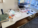 奥伦福特  电脑桌台式家用电竞游戏桌办公书桌简约书房写字桌子 简约白碳纤纹单桌-160*60 升级款电竞桌 实拍图