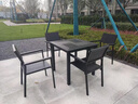 户外塑木桌椅庭院防腐木防水防晒室外休闲院子桌椅组合套装茶桌 120*80长方桌+木塑椅6把默发无孔 实拍图