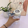 塑料水杯帕恰狗吸管杯大容量ins高颜值女生儿童学生便携提手杯子 蓝色猫爪杯-hello小帕500ml 实拍图