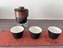 午间陶瓷茶杯带盖过滤泡茶杯办公杯家用水杯茶水分离杯快客杯一壶三杯 远山快客杯【磨砂黑】 实拍图