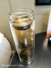 天喜（TIANXI）玻璃杯双层加厚水杯男女带茶隔泡茶养生杯节日礼物黑色420ml 实拍图