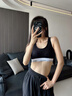 Calvin Klein内衣【明星同款摩登引力带】女士ck轻运动无钢圈工字美背背心文胸 001-太空黑 M 推荐75B-85A 实拍图