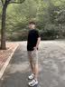 NASADKGM官方潮牌美式休闲短裤男夏季痞帅直筒胖子大码宽松阔腿运动五分裤 杏色 XL （建议135-155斤） 实拍图