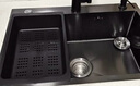 松鲸 厨房水槽大单槽台下盆手工不锈钢洗菜盆一体盆洗菜池洗碗淘菜盆 C套餐-配冷热抽拉龙头 三孔单槽-65*45cm 实拍图