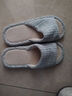 百慕倾臣亚麻拖鞋女小香风四季居家居室内外新款轻便吸汗透气情侣凉拖鞋男 水蓝 38-39 适合37-38 实拍图