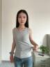 遮副乳修身内搭外穿无袖打底衫上衣夏季新款莫代尔螺纹吊带背心女 070-灰色 S 建议80-100斤 实拍图