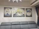 瑞尚（RUISHANG） 北欧客厅装饰画轻奢沙发背景墙挂画简约墙上壁画餐厅玄关墙画 家和万事兴E 左右50*70+中间100*70晶瓷面黑框 实拍图