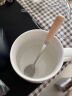 传旗水杯陶瓷马克杯咖啡杯办公杯子男女陶瓷杯简约石纹杯420ml奶油色 实拍图