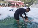 李宁（LI-NING）泳衣男专业速干游泳裤男士泳衣套装 23-69 长袖套装黑色 XL 实拍图