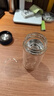慕馨（moosen）玻璃杯水杯子泡茶杯商务办公防摔隔热定制印LOGO便携耐高温 【摔碎终生保赔】蓝色300ml 实拍图