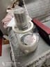 养生伴侣斜纹迷你养生杯多功能电炖杯养生壶电热杯玻璃杯条煎药杯 乳白色 0.6L 带茶漏款 实拍图