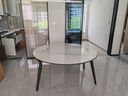 全友家居 轻奢风圆餐桌椅组合钢化玻璃可折叠功能客厅家用吃饭桌子 实拍图