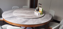 明巧匠家用餐桌圆桌岩板餐桌带转盘实木餐桌椅组合大圆桌饭店家用饭桌 胡桃色框架-意大利灰 1.8米 一桌十椅 实拍图
