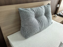 棉麻三角床头靠垫偏硬床头加厚靠背垫超厚榻榻米卧室靠背枕可拆洗 透气棉麻面料-原石灰 80*50*20cm【两扣子】亲肤透气 实拍图