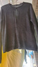 优衣库女装精纺美利奴羊毛罗纹圆领针织短开衫/25秋冬新款478336 07 青灰色 XL /165/92A 实拍图