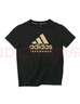 阿迪达斯（adidas）2025新款短袖儿童T恤夏季户外运动休闲百搭短袖 黑+金  158 实拍图