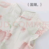 巴厘小猪女童短袖连衣裙夏季薄款小女孩公主裙儿童国风衣服夏 荷塘之约 90 cm 实拍图