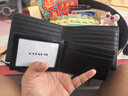 蔻驰（COACH）【品牌直供】男士短款折叠钱包卡包黑色皮革CR957BLK 实拍图