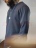 马登工装 美式复古华夫格针织亨利衫修身阿美咔叽纯色长袖T恤男秋 藏蓝色（尺码偏小建议拍大一码） M 实拍图