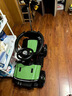 赟娅儿童电动车宝宝四轮手推车1-3岁小孩遥控玩具越野车可坐人沙滩车 墨绿色电动款+可转弯推把+遮阳棚 实拍图
