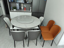 初屋 餐桌 实木岩板餐桌现代简约大理石餐桌椅组合可伸缩折叠吃饭桌子 1.35米黑灰色【12MM意大利灰】贝勒椅 一桌六椅 实拍图