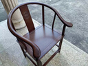 实木椅子中式圈椅围椅三件套茶桌椅榆木太师椅官帽椅主人椅靠背椅 胡桃色/围椅 整装 实拍图
