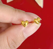 周六福足金999爱心黄金耳钉女耳饰生日礼物计价AA096006 约0.88g 一对 实拍图