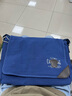 思牧（SIMU）新款单肩包帆布包男士复古挎包大容量翻盖包简约潮流男包邮差包 蓝色横款 实拍图