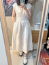 UR2025春季新款女装简约V领打揽收腰无袖连衣裙UYY750004 本白 (袖口偏大) S 实拍图