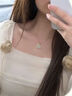 中国黄金（CHINA GOLD）18k黄金镶和田玉项链女小方糖吊坠生日礼物送女朋友老婆 甜蜜小方糖无事牌吊坠【赠银链】【纪念品】 实拍图