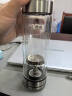 希诺双层玻璃杯磁吸式茶水分离杯子男高档茶杯水杯XN-7012本色 300mL 实拍图