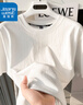 真维斯（JEANSWEST）纯棉t恤女士夏季2025新款休闲慵懒风短袖女装潮流宽松半袖上衣服 白色 纯色 2XL 实拍图