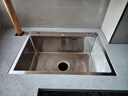 不锈钢水槽大单槽厨房银色纳米手工304加厚台中台下洗菜盆洗碗池 银色基础套餐（无龙头） 6545 实拍图