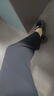 萝美酱西装裤女小个子夏季高腰垂感阔腿裤梨形休闲直筒裤子春秋冰丝长裤 黑色常规长度【夏季冰丝款】 2XL 实拍图