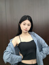 棉客诚品吊带背心女带胸垫美背内衣文胸一体裸感冰丝可外穿抹胸 黑色M 实拍图