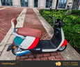 立马电动摩托车MINI 80公里长续航1200W电机60V20Ah铅酸电池外卖家用舒适出行电动车 品红绿 实拍图