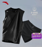 安踏（ANTA）速干背心丨男透气运动跑步2025夏季健身无袖上衣晨练服篮球坎肩 【背心+裤子】黑黑 XL (180) 建议150-160斤 实拍图