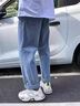 真维斯牛仔裤男2025春秋季宽松直筒青少年休闲裤子九分潮流男款百搭长裤 10923/S336 浅蓝色 XL 实拍图
