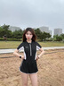 COSMICKISS泳衣女成人分体新款保守显瘦遮肚游泳衣泡温泉女学生运动沙滩泳装 清新绿分体泳衣【均码80-120斤】 实拍图