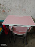 领坚儿童学习桌中小学生可升降书桌椅课桌写字桌小户型培训班家用套装 学校同款桌椅(4cm铁柱)+粉色 60CM*40CM*76CM 实拍图