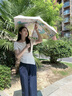 美度（MAYDU）遮阳伞防晒防紫外线小巧晴雨伞女太阳伞五折超轻口袋伞M5208黄色 实拍图