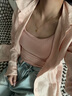 无印良品（MUJI）女式 汉麻水洗衬衫领长袖衬衫女士衬衣外套外衣 25年夏季女装上衣 浅粉红色 L （165/88A） 实拍图