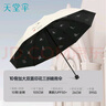 天堂 防晒晴雨伞三折 双人大伞黑胶防晒伞晴雨两用伞太阳伞 霁月白 实拍图