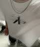 Calvin KleinJeans夏季男女情侣中性休闲通勤ck字母纯色纯棉宽松短袖T恤上衣 实拍图