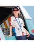 MQD童装男女童短袖T恤圆领上衣夏季儿童运动宽松透气潮酷T恤 白色 本白 100 实拍图
